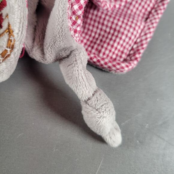 Nyani Wildfang Deer Lovey Security Blanket Red Check 10” x 10” Germany - Picture 6 of 10